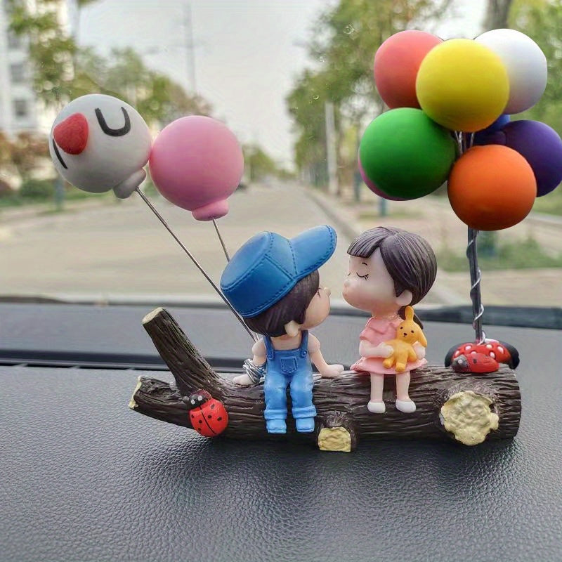 Cartoon Tree Fork Lovers Car Interior Decoration Confession Balloon for Car Lovers