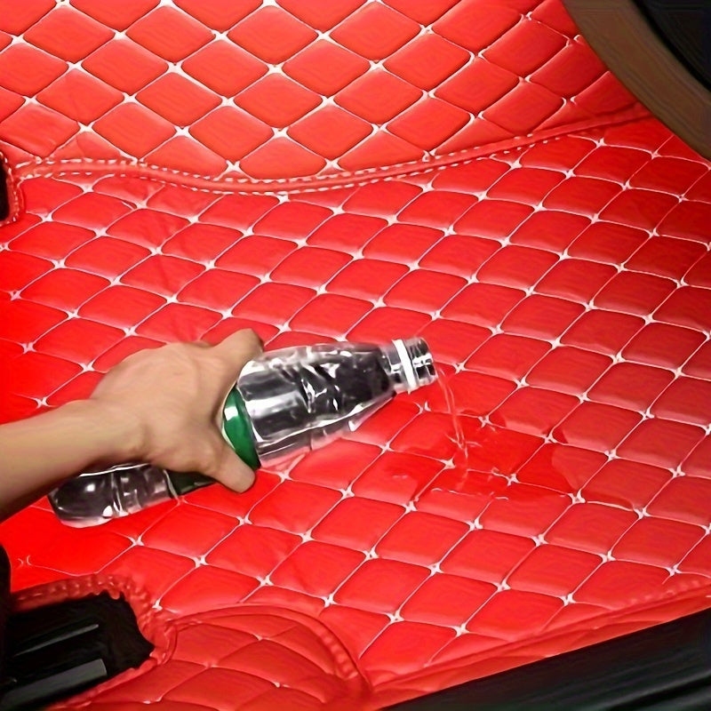 Waterproof & Durable PU Leather Car Floor Mats for ORA Funky Cat GT/2022 - Custom Fit, Stylish Checkered Design, Easy to Clean