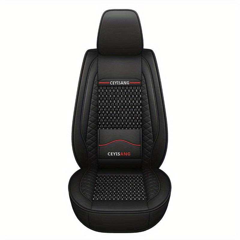 Universal Motors Car Seat Cover Ice Silk PU Leather Waist Cushion Anti Slip And Breathable 1Pcs Durable InteriorAuto Accessories