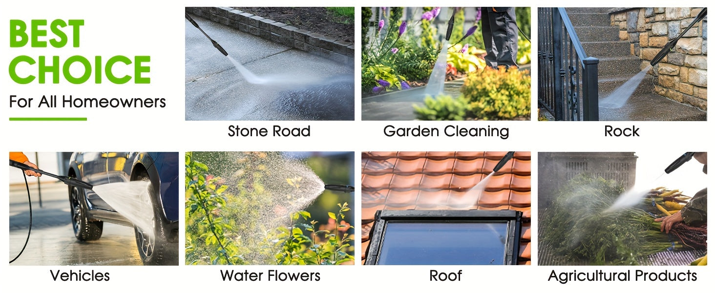 Power Washer, H4800 Pressure Washer 1800W Electric High Pressure Washer Professional Car Washer Cleaner Machine With With All-in-one Adjustable Nozzle & Hose For Patio Garden Yard Vehicle