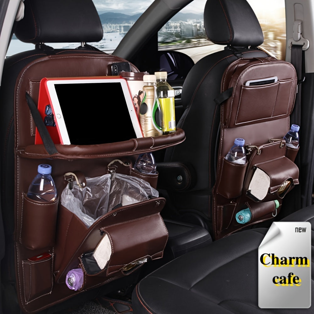 1pc Car Rear Seat Storage Box, Car Rear Seat Storage Bag, Kick Mat Car Rear Seat Protector Tissue Box Cup Holder, Laptop Table, Car Dinner Plate, Car Seat Cover Protector