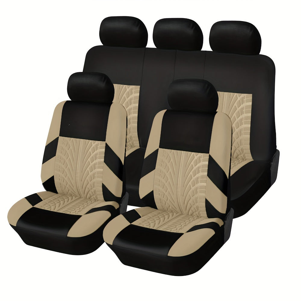 Quilted Car Seat Cover Set - Full Front & Rear Protection - Universal Fit for SUV, Sedan, Van - Airbag Safe, Premium Cloth, Durable & Stylish Design