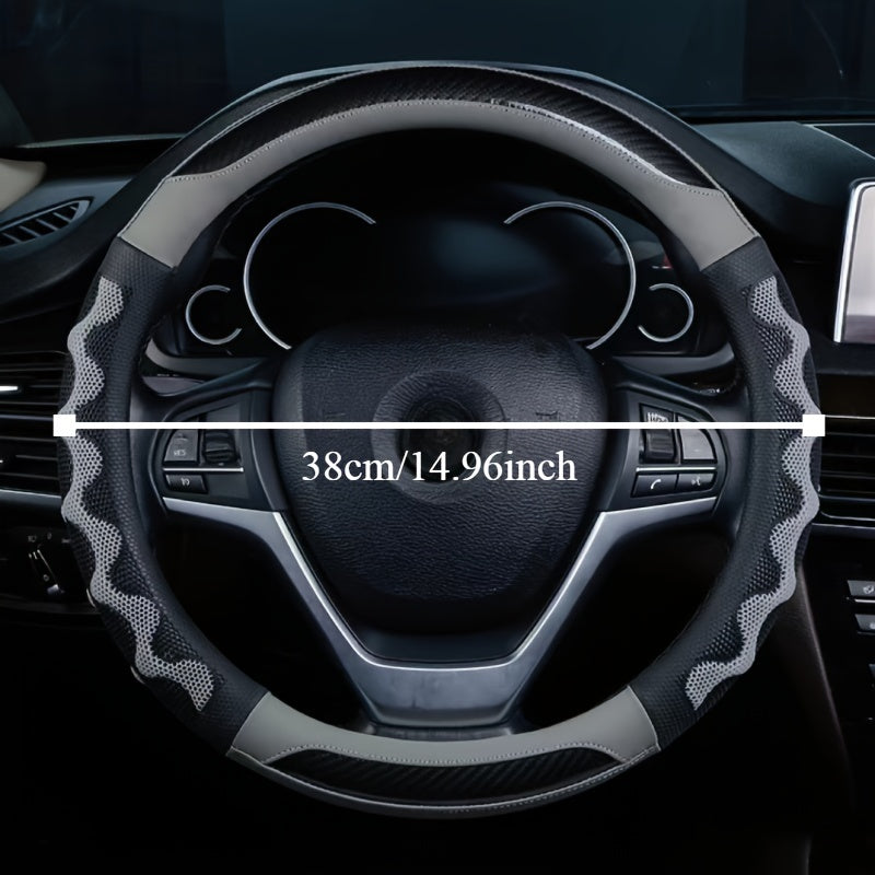 [Universal Anti-slip Steering Wheel Cover] Anti-slip Rubber Honeycomb Steering Wheel Cover, Sweat-Absorbing, Breathable Design, Universal Comfort Grip, Vehicle Accessory