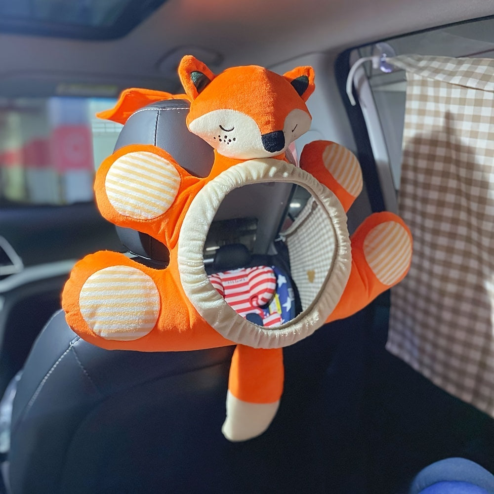 Creative Youngsters Large Multicolor Polyester Reverse Viewing Mirror - Enhance Safety, Interior Car Decoration, and Rear View Convenience - Doll Rearview Basket Mirror with Hanging Accessories
