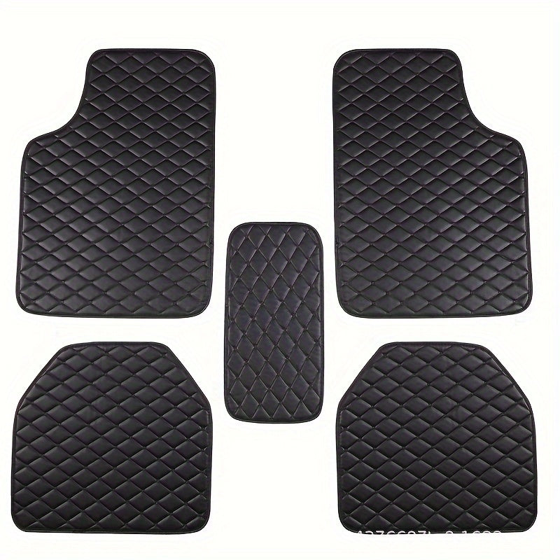 5pcs Premium Universal PU Leather Car Floor Mats Set - Anti-Slip, Easy-to-Clean, Enhanced Vehicle Interior Protection For Multiple Vehicle Models