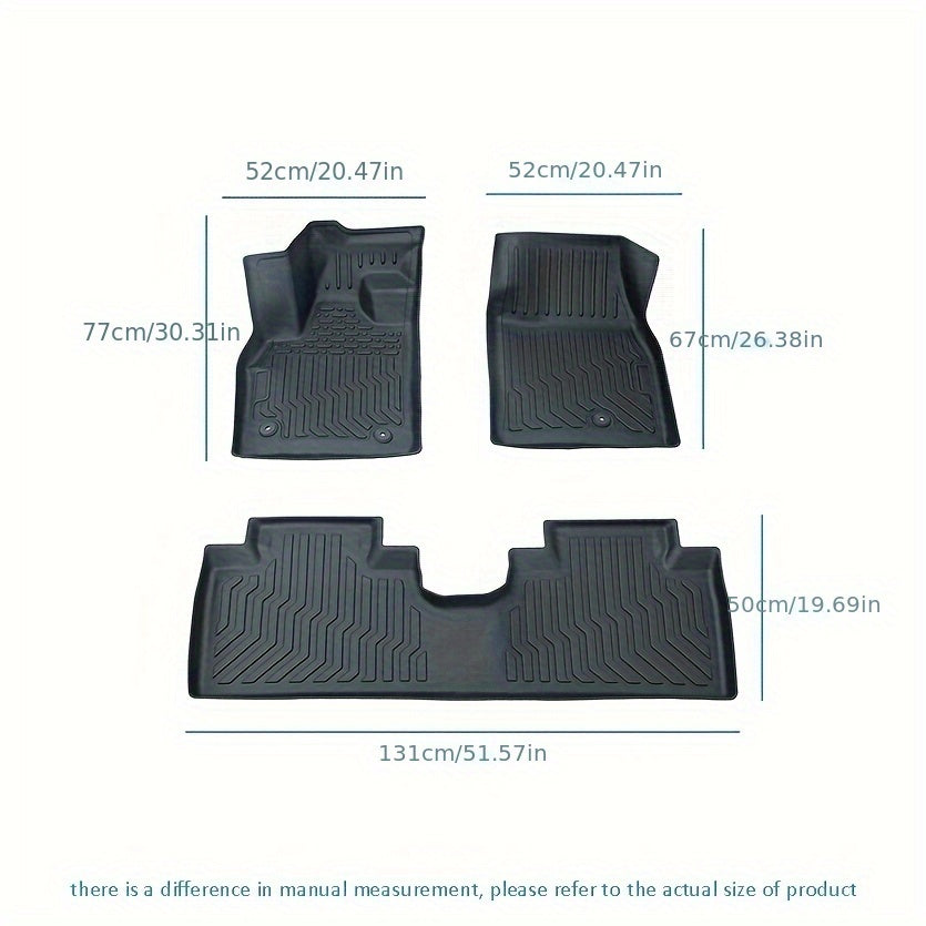 KAIRAY Car Floor Mats All-Weather TPE Rubber Floor Mats Black 4Door For Ford For Mustang Mach-E 2021-2024