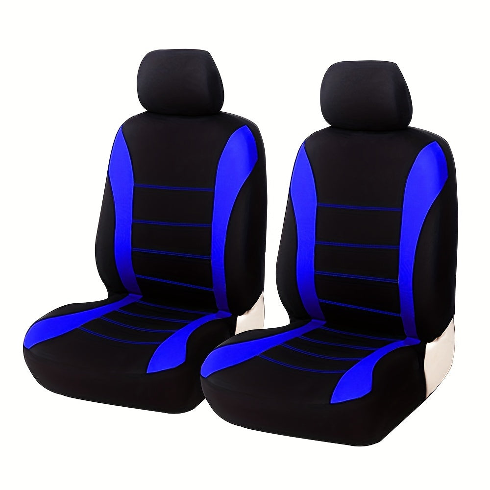 Car Seat Covers, Polyester Front Pairs Gray Black Tan Blue Red Car Seat Cushion Universal Car Seat Protector Auto Accessories Fashion Decoration