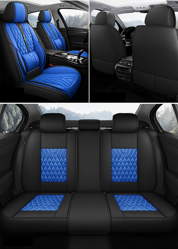 Luxurious And Stylish Five-seater Car Seat Covers Made Of Durable PU Leather, Suitable For All Seasons, Providing Full Cover For The Seats.