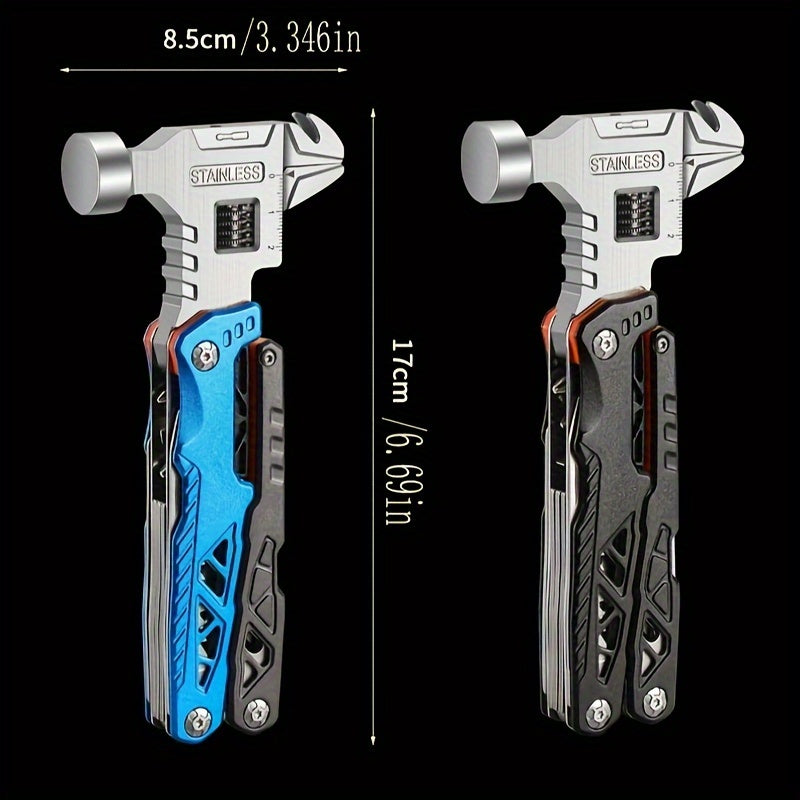 New Multifunctional Wrench, Hammer, Folding Pliers, Household Daily Maintenance, Vehicle Emergency Portable Tool, Camping Outdoor Combination Tool/1pc