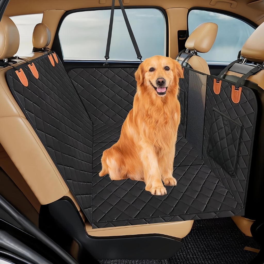 Waterproof Dog Car Seat Cover with Hard Bottom - Comfortable Hammock Design, Durable Pet Backseat Protector for Cars, Trucks, SUVs
