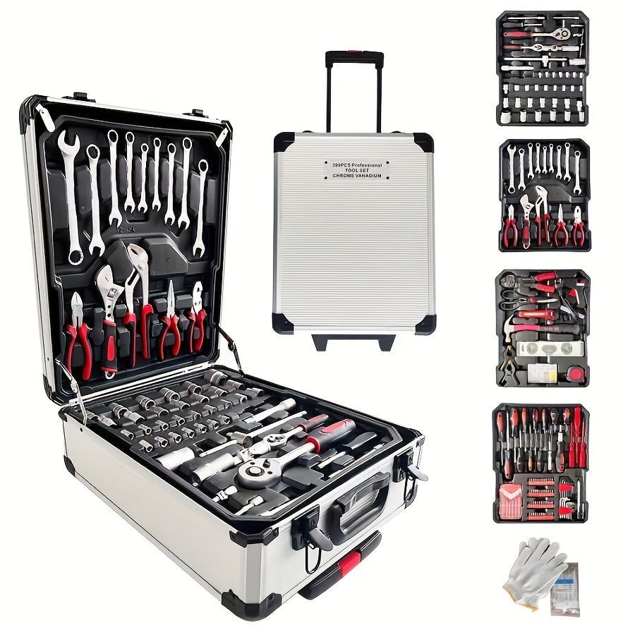 131/46PCS High Quality Toolbox, New High Quality Precision Maintenance Kit, Suitable For Automobile Maintenance, Home Furniture Maintenance, Daily Life Maintenance And Other Environment Maintenance Work.