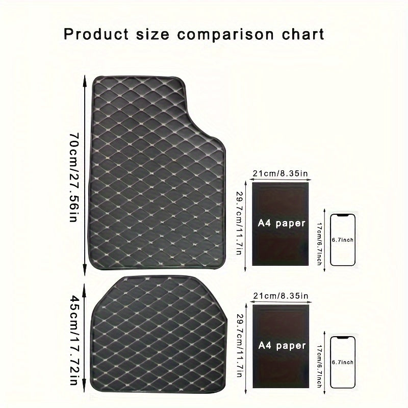 5-Piece Waterproof Universal Car Floor Mats - Car Carpet Accessories for Front & Rear Vehicles