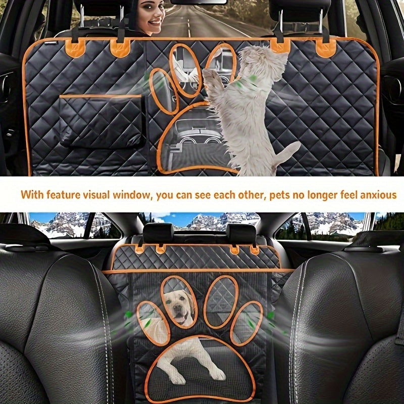 Dog Seat Cover, Pet Dog Seat Cover Hammock Heavy Duty Scratch Resistant Slip Durable Soft Pet Rear Seat Cover For Cars, Trucks And SUVs Pet Car Mat Open Net Waterproof Dog Car Seat Cushion Trunk Anti Slip Wear Resistant Pet S