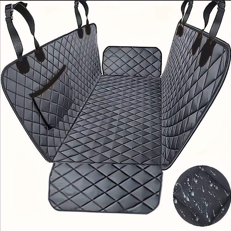 Waterproof Nylon Pet Car Seat Cover for Backseat, Universal Fit Dog Hammock Protector, Durable Vehicle Seat Guard for Trucks, Sedans, and SUVs