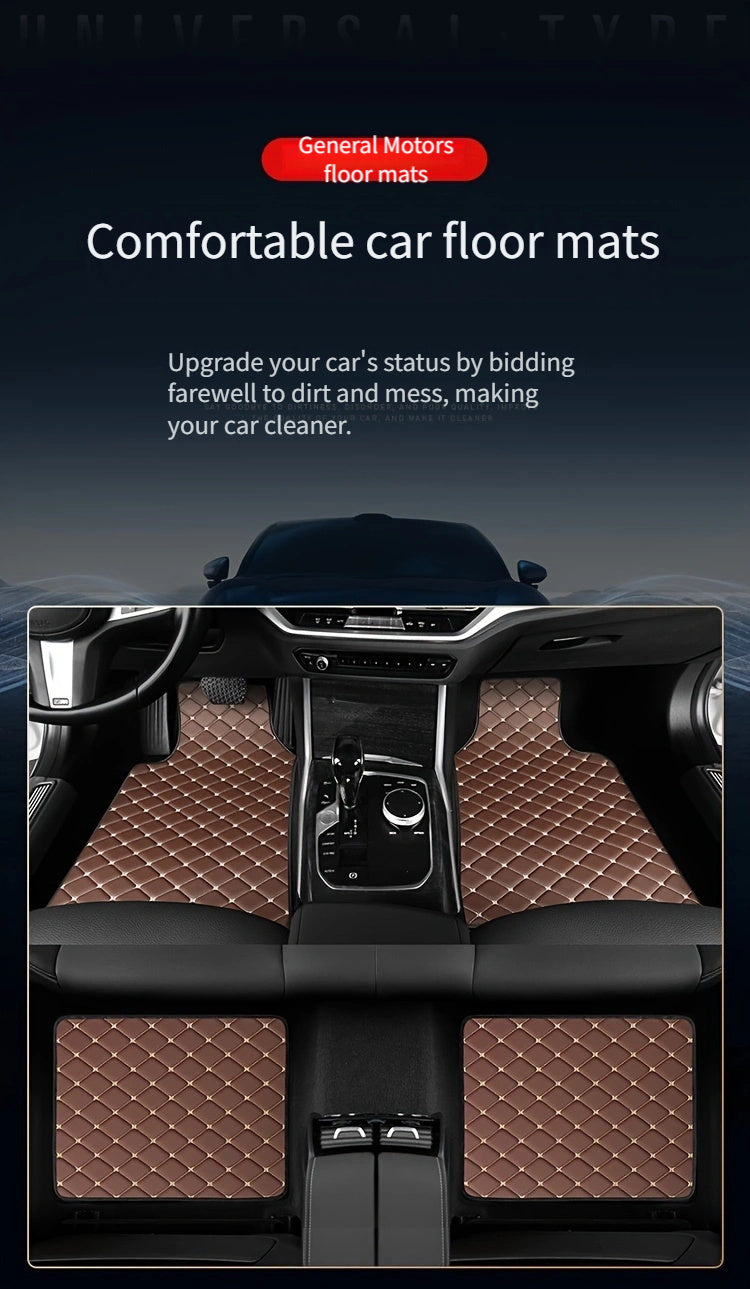 Universal Fit 4-Piece Car Floor Mats Set - Durable PVC Leather Embroidered Vehicle Foot Pads, Waterproof and Wear-Resistant Auto Floor Liners