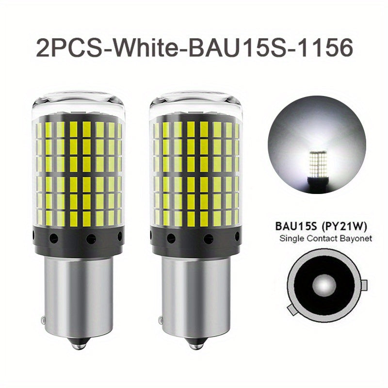 2PCS 1156 P21W BA15S PY21W BAU15S LED 1157 BAY15D Led Car Turn Signal Light Auto Brake Tail Reserve Lamps 3014 Chips 144SMD Canbus LED Bulbs White Red