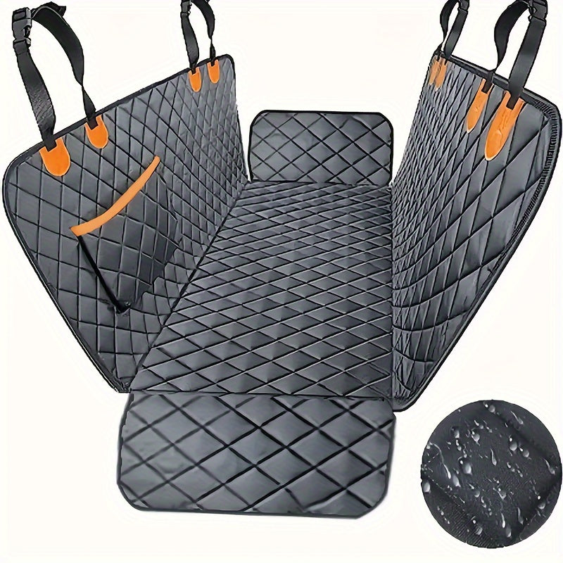 Waterproof Nylon Pet Car Seat Cover for Backseat, Universal Fit Dog Hammock Protector, Durable Vehicle Seat Guard for Trucks, Sedans, and SUVs