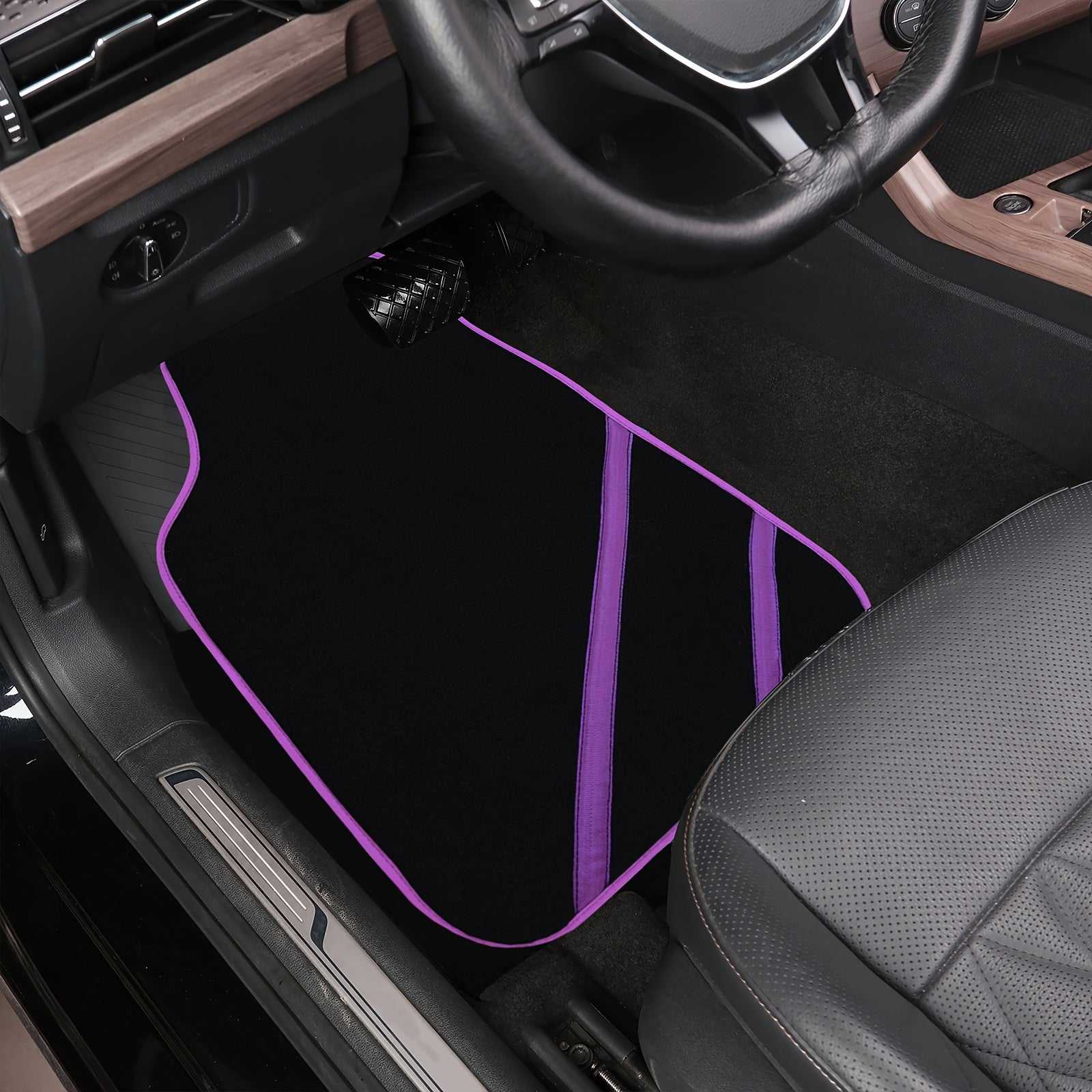 4pcs Universal Anti-Slip Car Floor Mats Set, High-Durability Foot Pads for Front & Rear Seats, All-Season Vehicle Interior Accessories, Fits Most Cars