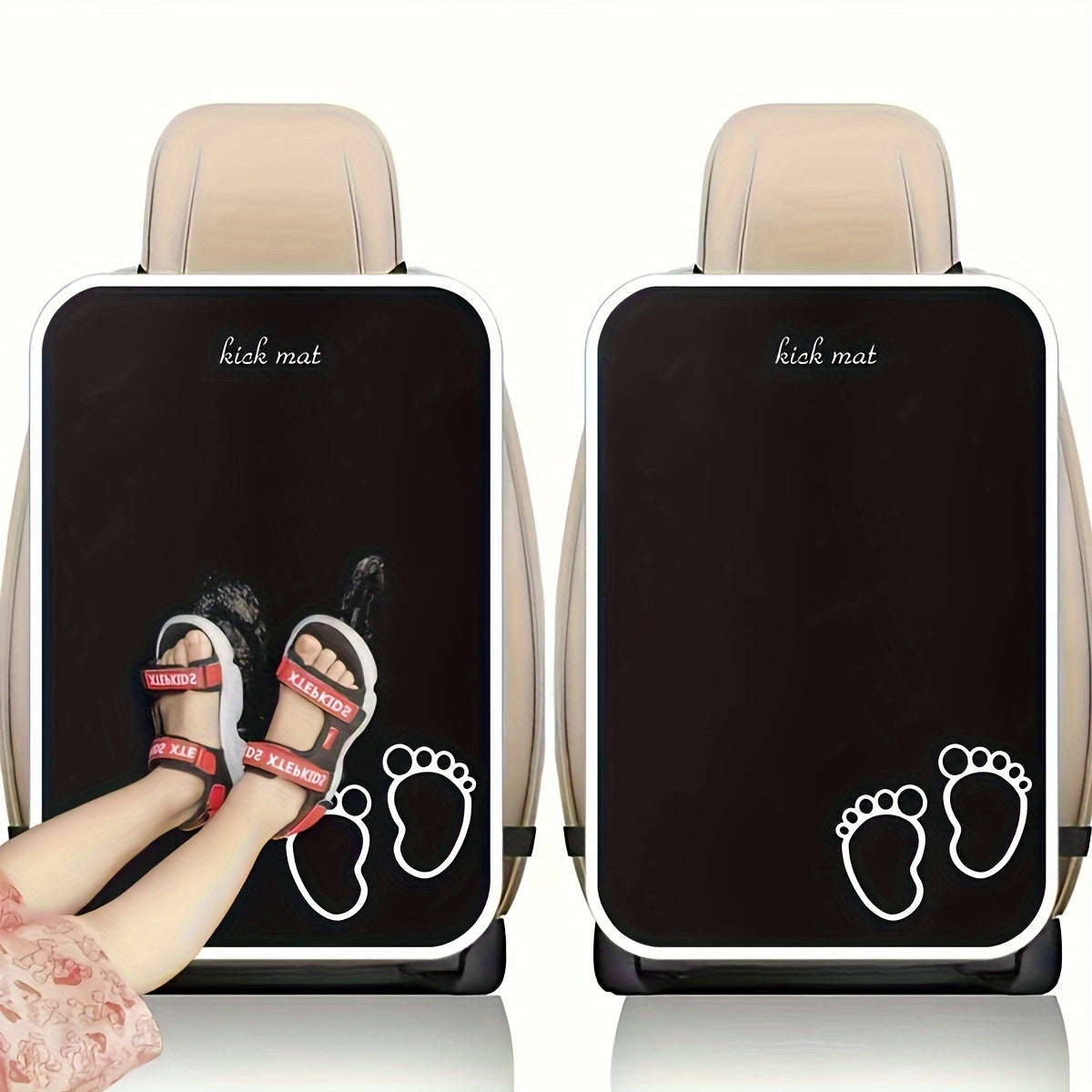 1PC Premium Black Car Seat Back Protection Kick Pad Mat for Ultimate Vehicle Interior Defense