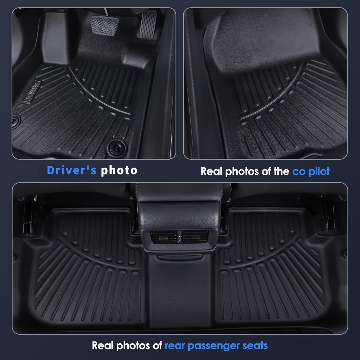 Floor Mats & Big Cargo Liners Compatible for KIA EV9 2024. All Weather 3 Rows Anti- Slip TPE Mat- Black. (6- Seats), Vehicle Floor Protection, Cargo Area Cover, Customfit Liner, Durable Floor Covering, Easyclean Mats, High Qu