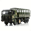 Die-Cast Metal Military Transport Truck Model, 1/64 Scale Realistic Camouflage, Collectible Alloy Army Vehicle, Suitable for Ages 3-6 Years, Ideal for Collectors & Gifting