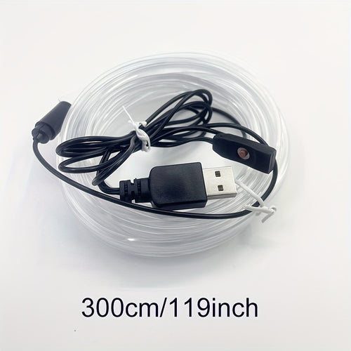 118.11 Inch 7 Color In 1 Car Interior Accessories Atmosphere Lamp EL Cold Light Line With USB DIY Decorative Dashboard Console Auto LED Ambient Lights