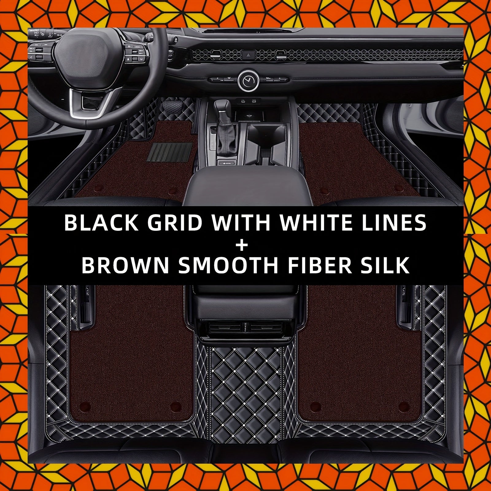 for Kia EV6 2023 PUPU LeatherPU Leathr Dual-Layer Left Hand Drive Car Floor Mats, Embroidered Lower Layer with Removable Wash Soft Upper Coverage Full Set of Three Mat Sets Fits Tightly to Vehicle Model Detachably Layered for