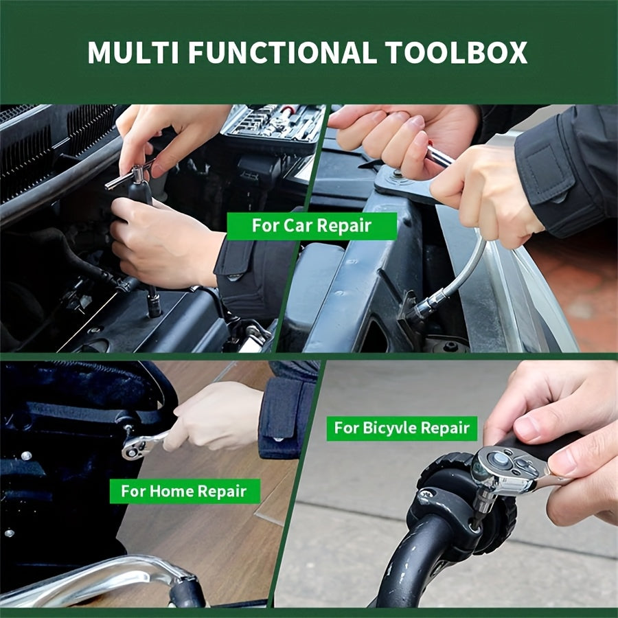 131/46PCS High Quality Toolbox, New High Quality Precision Maintenance Kit, Suitable For Automobile Maintenance, Home Furniture Maintenance, Daily Life Maintenance And Other Environment Maintenance Work.