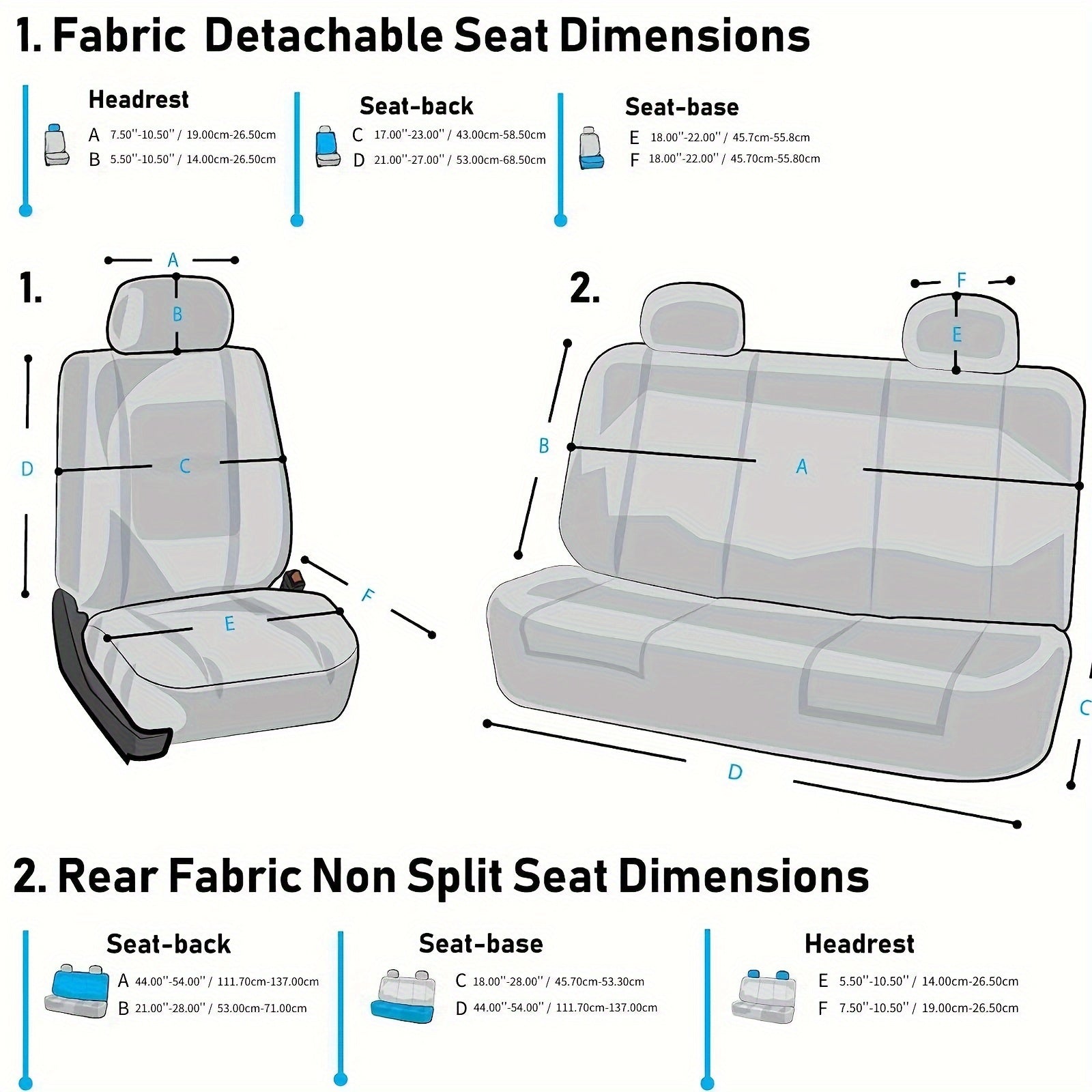Quilted Car Seat Cover Set - Full Front & Rear Protection - Universal Fit for SUV, Sedan, Van - Airbag Safe, Premium Cloth, Durable & Stylish Design