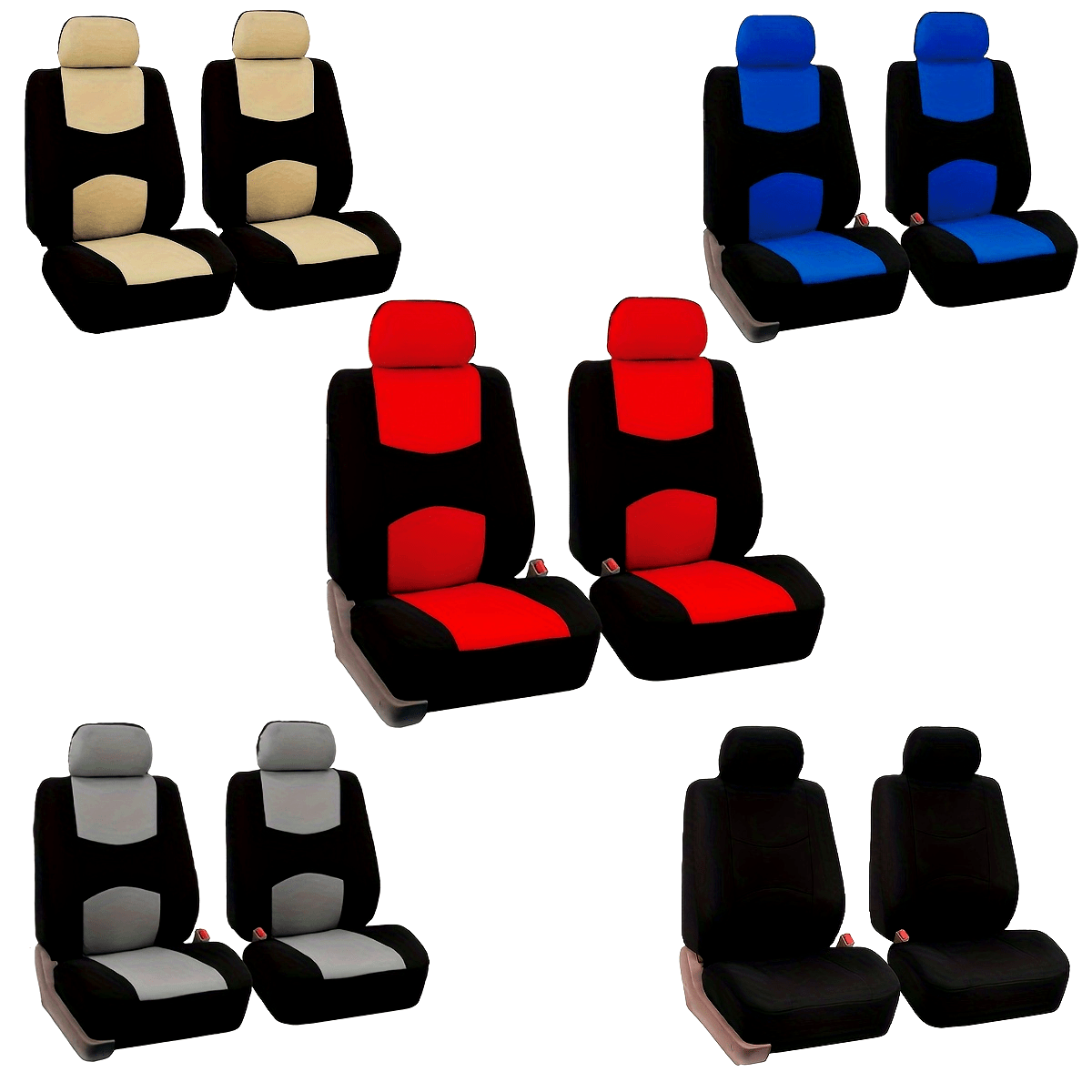 Two Tablet Fabric Universal Car Seat Covers for Front Seats