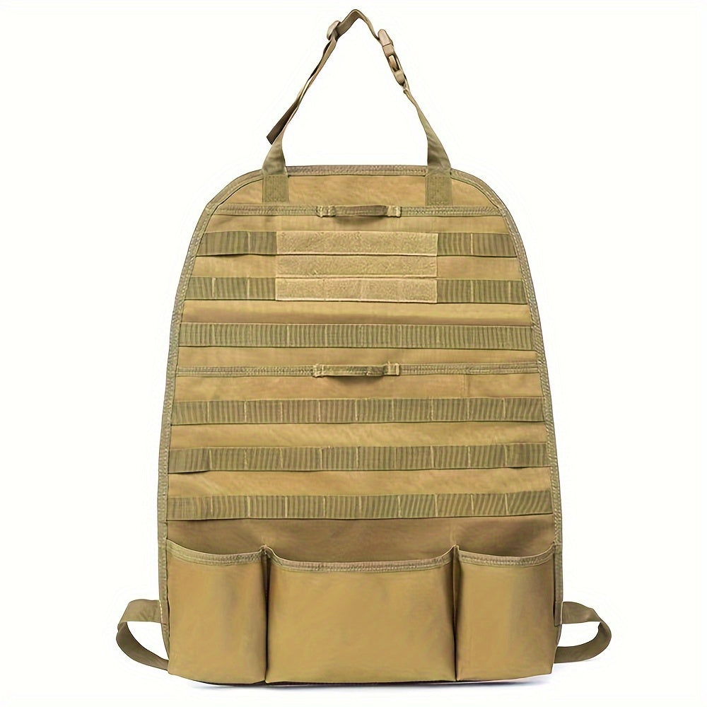 Car Seat Back Organizer - Upgraded Tactical Molle Vehicle Panel Universal Fit Car Seat Cover Protector with Multiple Pockets for Truck SUV MPV Saloon Van