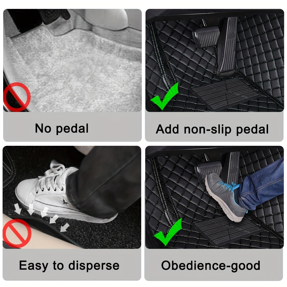 Full Set Car Floor Mats for Honda, CR-V 2006-2010 Full Coverage All Weather Protection Waterproof Non-Slip PU Leather, Purple