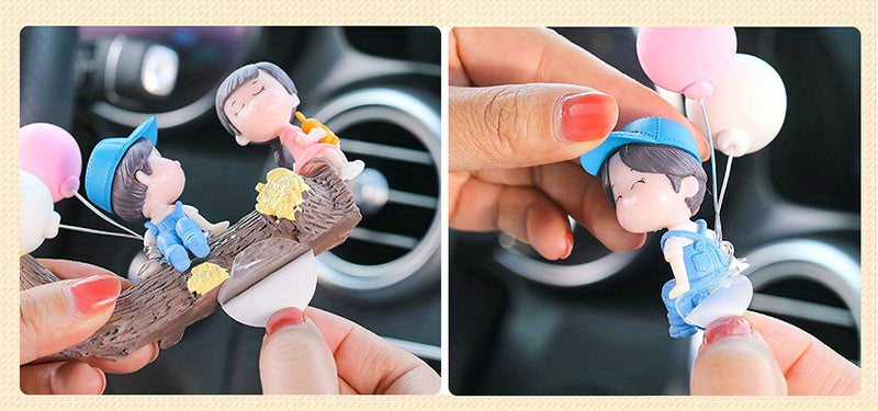 Cartoon Tree Fork Lovers Car Interior Decoration Confession Balloon for Car Lovers