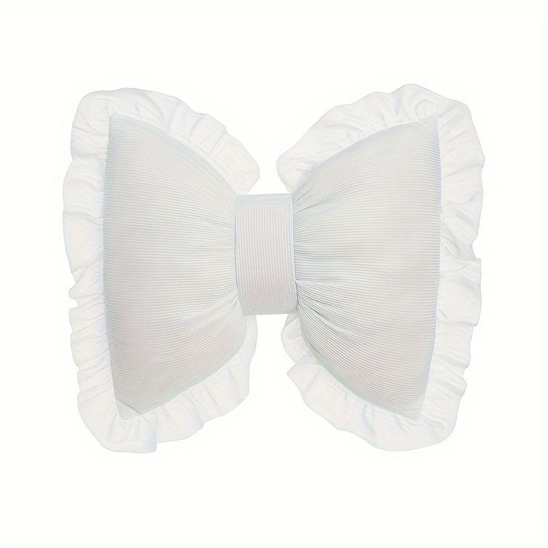 1 Set Creative Butterfly Lace Edge Car Headrest and Lumbar Support Cushion - Breathable Polyester Fiber Neck Pillow and Seat Back Pillow for All Seasons, Comfortable Vehicle Accessories