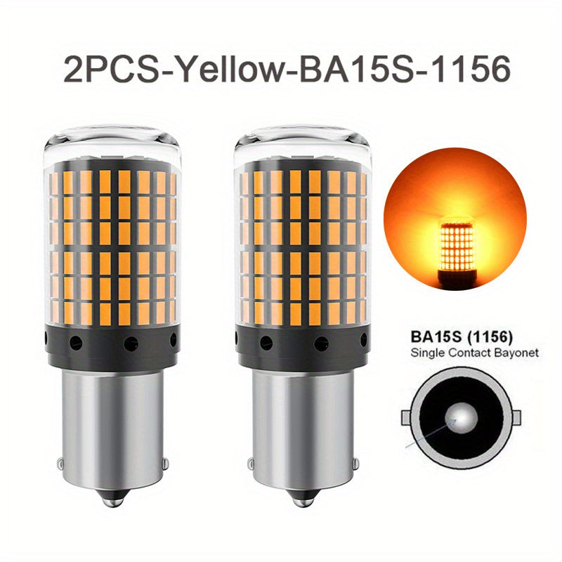 2PCS 1156 P21W BA15S PY21W BAU15S LED 1157 BAY15D Led Car Turn Signal Light Auto Brake Tail Reserve Lamps 3014 Chips 144SMD Canbus LED Bulbs White Red