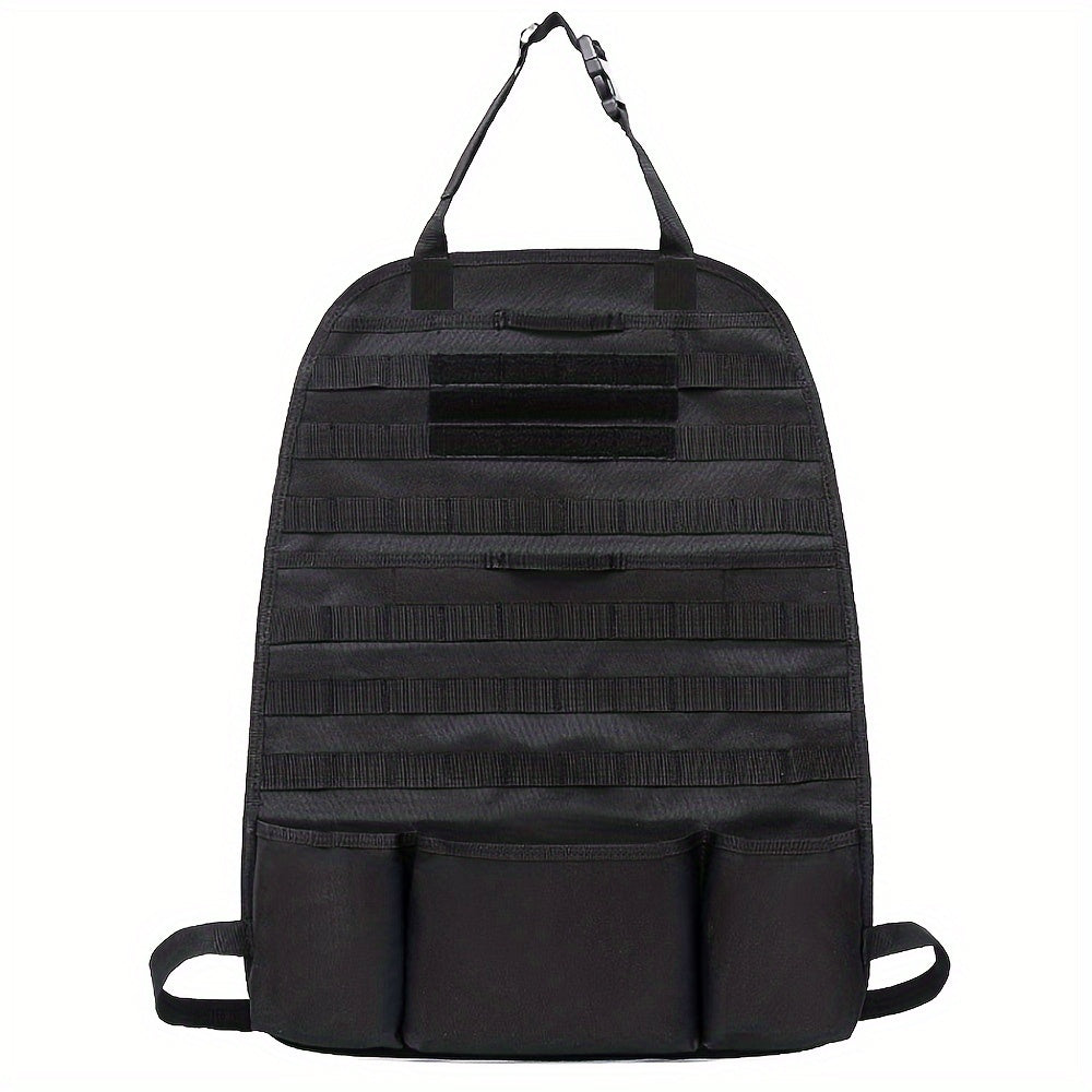 Car Seat Back Organizer - Upgraded Tactical Molle Vehicle Panel Universal Fit Car Seat Cover Protector with Multiple Pockets for Truck SUV MPV Saloon Van