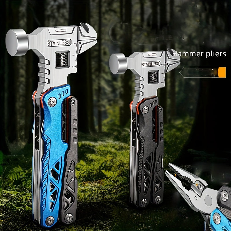 New Multifunctional Wrench, Hammer, Folding Pliers, Household Daily Maintenance, Vehicle Emergency Portable Tool, Camping Outdoor Combination Tool/1pc