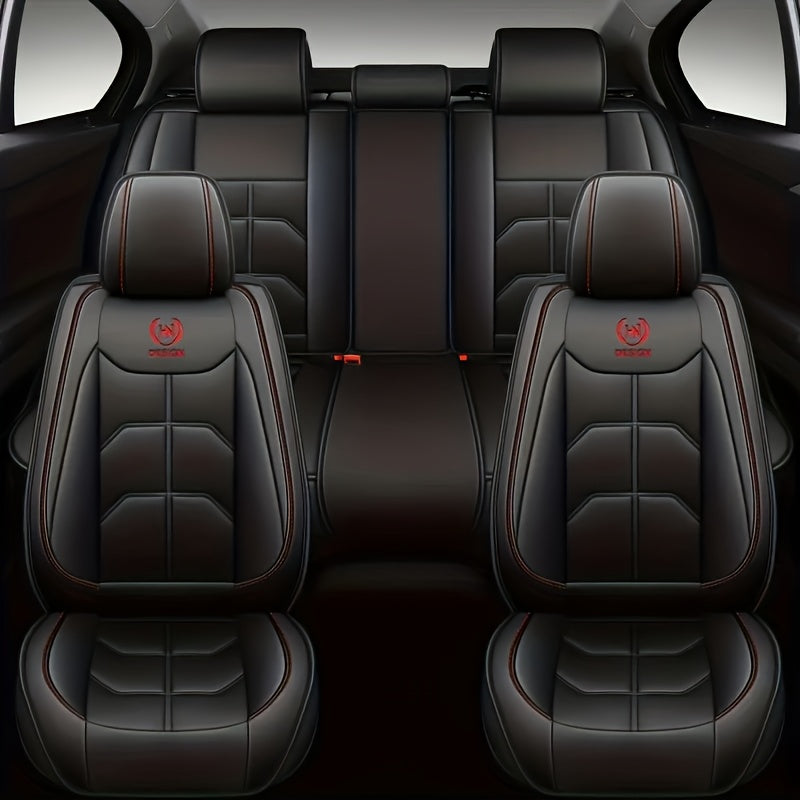 5-Seat SUV Waterproof Car Seat Cover Set - Premium PU Leather Universal Fit, Full Set Car Seat Cushion, Compatible with Five Models, Easy to Clean and Durable
