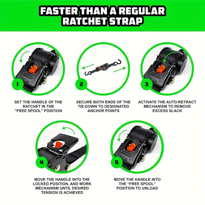 Auto motorcycle and off-road vehicle automatic telescopic ratchet belt go on road trip camping luggage fixed binding belt contraction artifact.