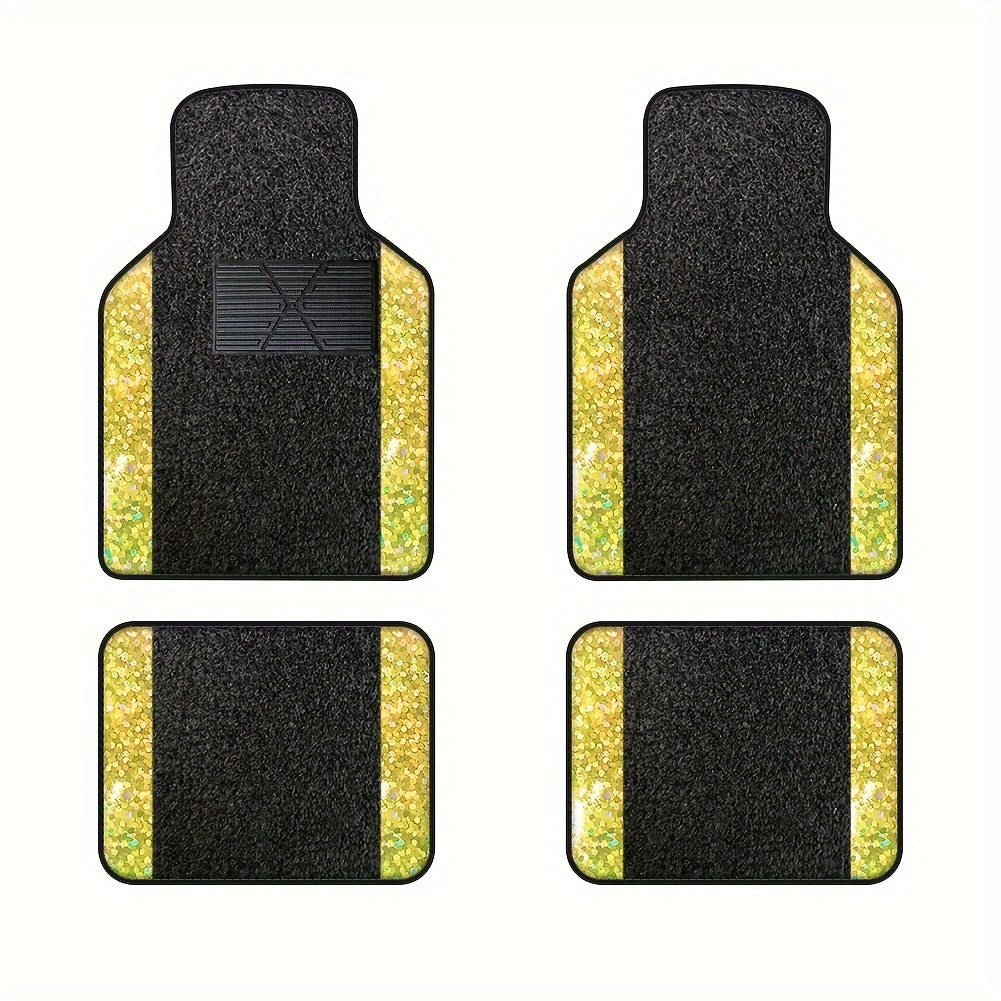 Muchkey Universal Fit Automotive Floor Mats fits Most Cars, SUVs, and Trucks, Colorful Outline Design Full Set Floor Liners