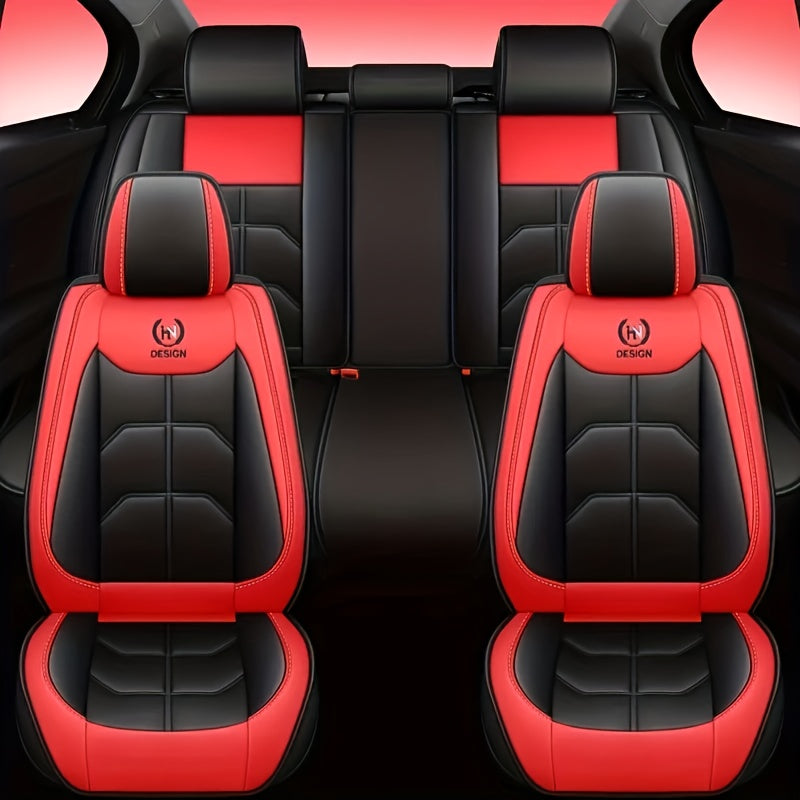 5-Seat SUV Waterproof Car Seat Cover Set - Premium PU Leather Universal Fit, Full Set Car Seat Cushion, Compatible with Five Models, Easy to Clean and Durable