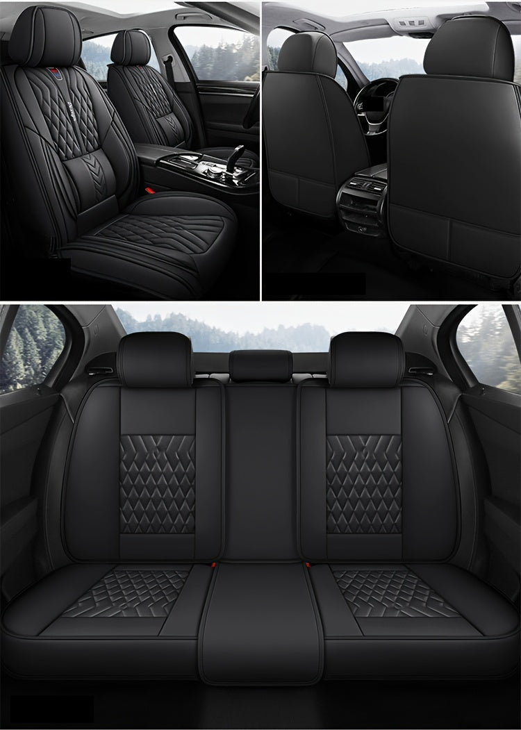 Luxurious And Stylish Five-seater Car Seat Covers Made Of Durable PU Leather, Suitable For All Seasons, Providing Full Cover For The Seats.