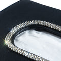 Universal Fit Luxury PU Leather Car Visor Tissue Holder with Sparkling Crystal Rhinestone Design, Auto Vehicle Napkin Dispenser Accessory