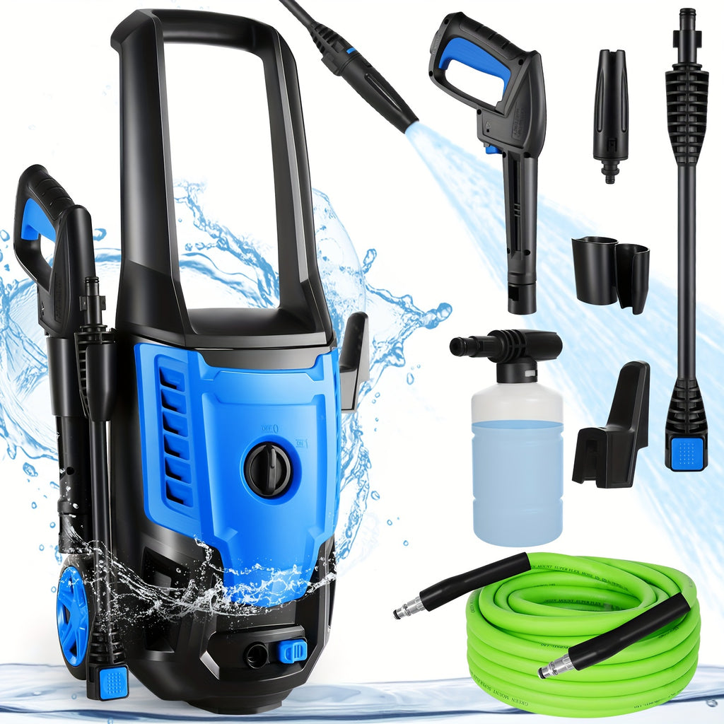 Power Washer, H4800 Pressure Washer 1800W Electric High Pressure Washer Professional Car Washer Cleaner Machine With With All-in-one Adjustable Nozzle & Hose For Patio Garden Yard Vehicle