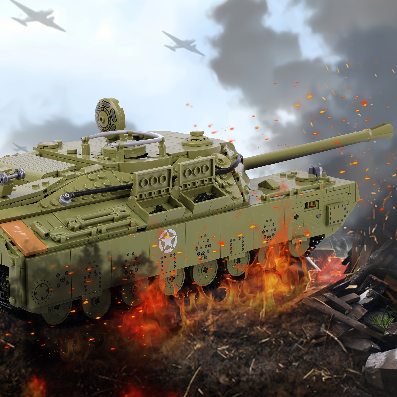 JMBricklayer Tank Building Sets for Adults 61502, WW2 Military T28 Heavy Tank Model Kit, Army Tank Construction Vehicle Toy Home Decor History Collectible