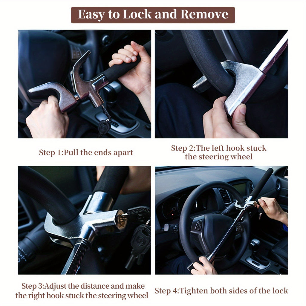 The Club Steering Wheel Lock - Universal Car Anti-Theft Device - Adjustable for Most Vehicles - For Car Owners - Deter Theft & Protect Your Vehicle - Ideal Gift for Car Enthusiasts