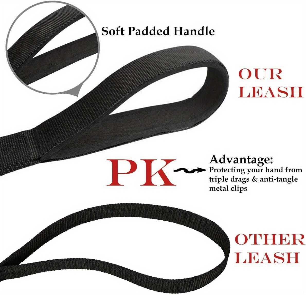 Adjustable No-Pull Dog Leash Suitable for Outdoor Walking & Car Travel - 3-Way Car Seat Belt Harness for Dogs, for Hiking, Camping, Vehicle Rides