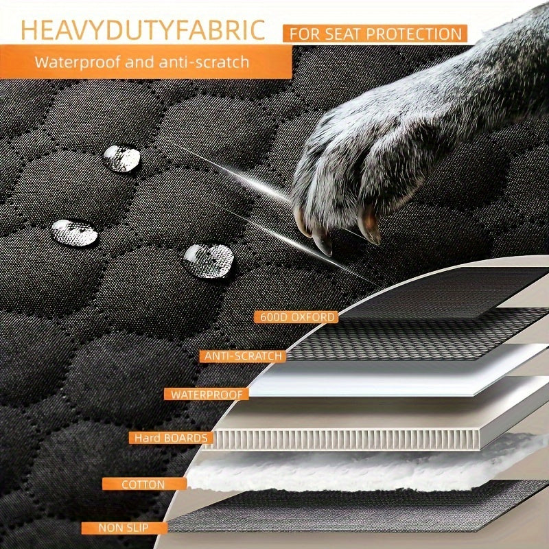 Ultimate Heavy-Duty Dog Car Seat Protector - Scratch-Resistant, Nonslip, Ultra-Durable & Soft Cushion for Full Back Seat Coverage - Perfect for Cars, SUVs, and Trucks