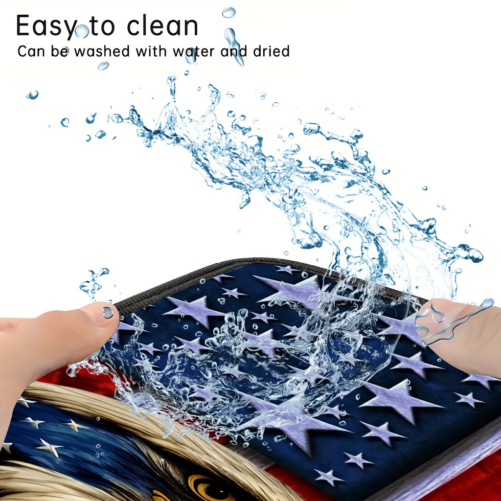 1pc Premium American Flag Eagle Pattern Car Center Console Cover - Bench Seat Consoles with Armrest Box Pad, Soft Touch Interior Decoration, and Stylish Design for Enhanced Driving Experience