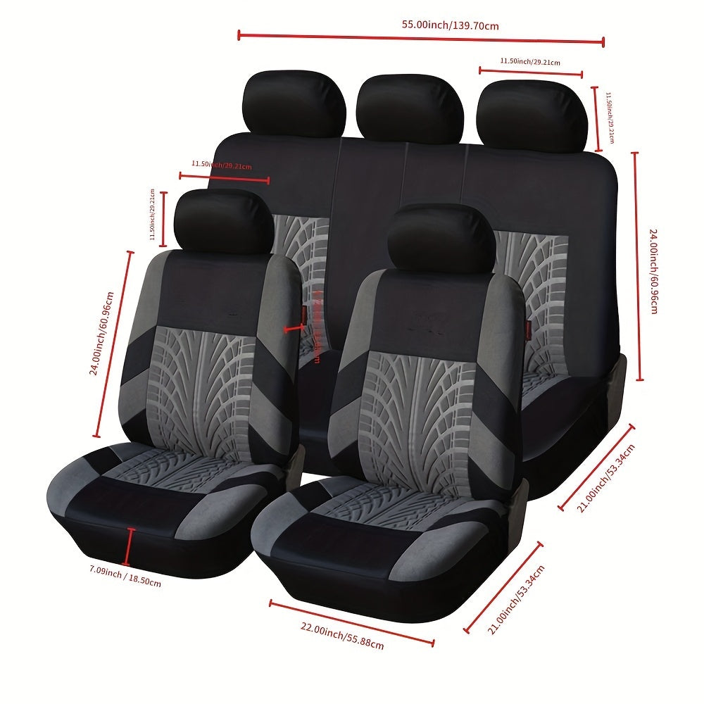 Quilted Car Seat Cover Set - Full Front & Rear Protection - Universal Fit for SUV, Sedan, Van - Airbag Safe, Premium Cloth, Durable & Stylish Design